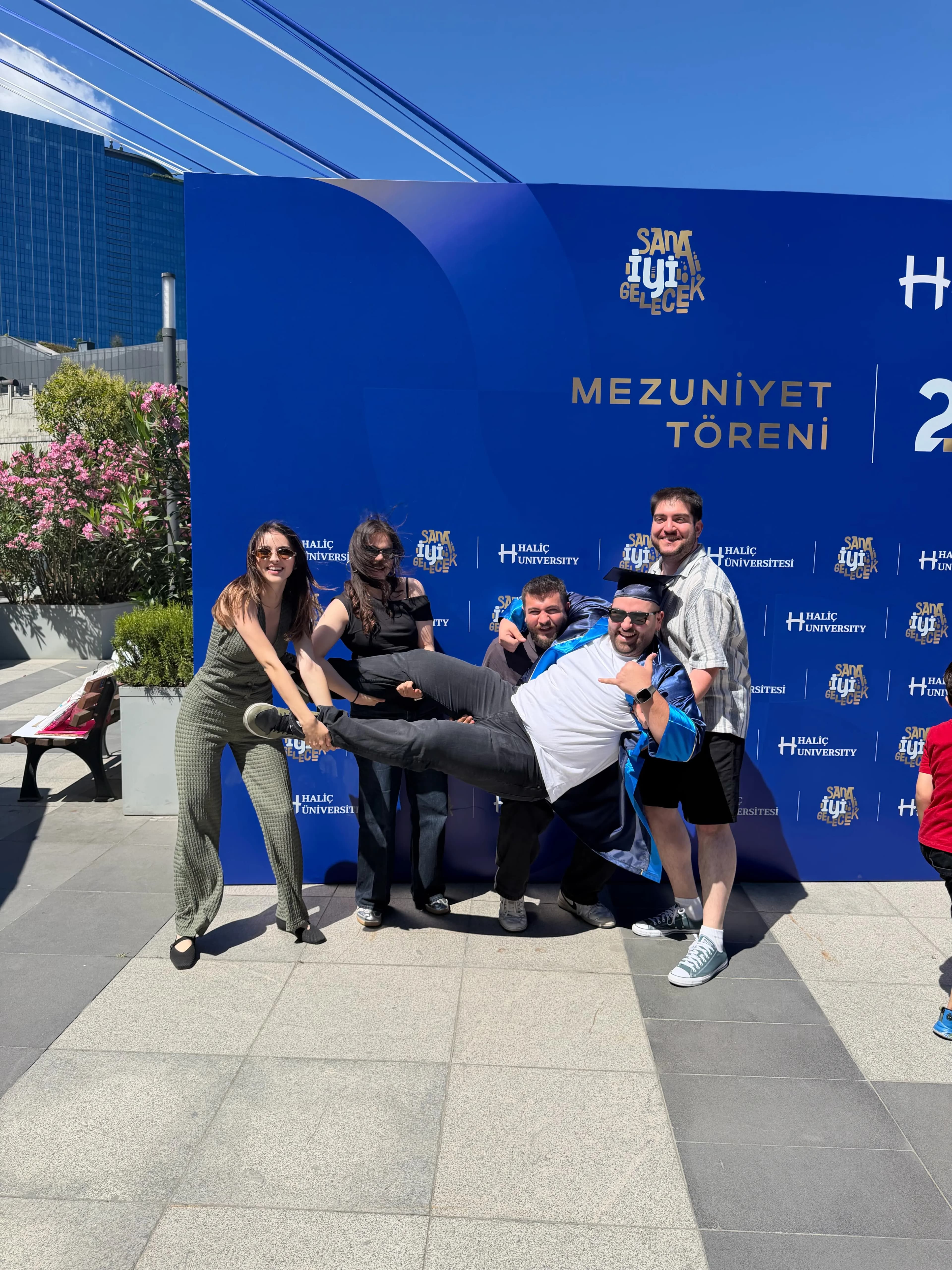With friends
